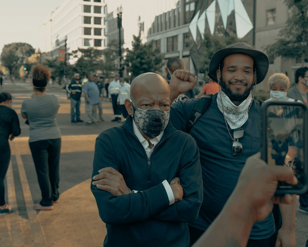 celebrity at protest